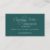 "Bejeweled" - Glamoureus Elegant Event Planner Visitekaartje (Achterkant)