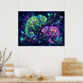 Bejeweled Kameleon Ontwerp Muurposter Poster (Keuken)