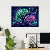 Bejeweled Kameleon Ontwerp Muurposter Poster (Thuiskantoor)