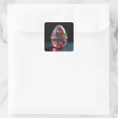Bejeweled Paasei Vierkante Sticker (Tas)