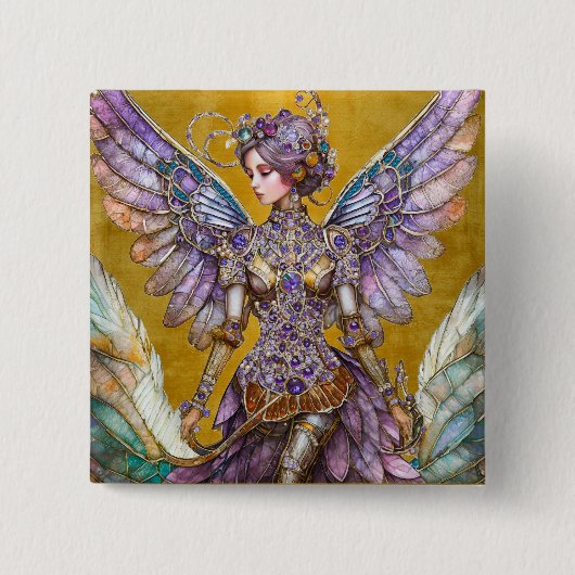 Bejeweled Sugar Plum Fairy Vierkante Button 5,1 Cm (Voorkant)