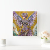 Bejeweled Sugar Plum Fairy Vierkante Klok (Huis)