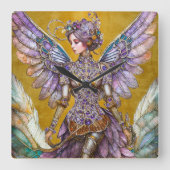 Bejeweled Sugar Plum Fairy Vierkante Klok (Voorkant)