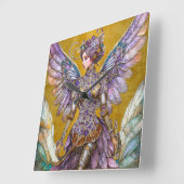 Bejeweled Sugar Plum Fairy Vierkante Klok (Hoek)