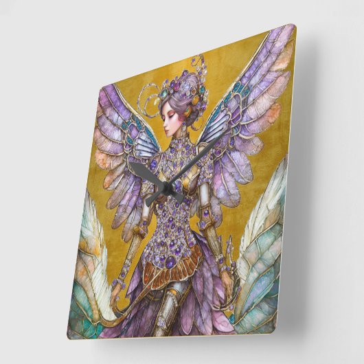 Bejeweled Sugar Plum Fairy Vierkante Klok (Hoek)