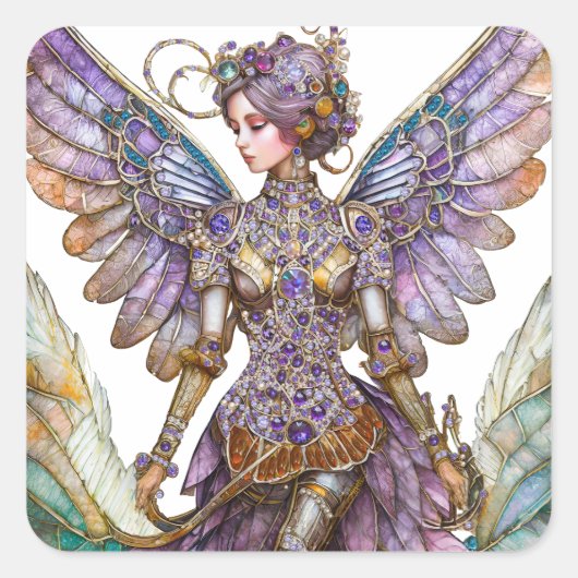 Bejeweled Sugar Plum Fairy Vierkante Sticker (Voorkant)