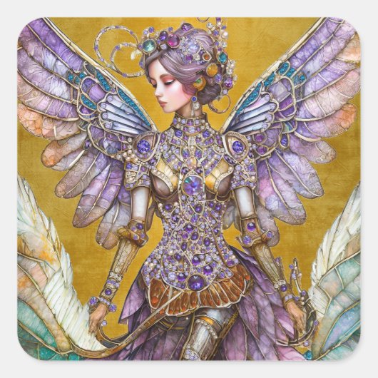 Bejeweled Suikerklokhuisfee Vierkante Sticker (Voorkant)