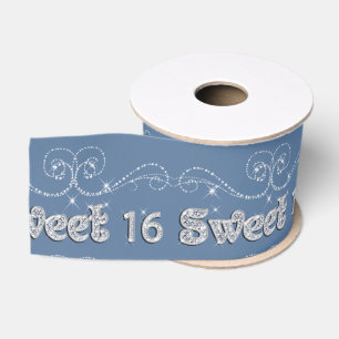 Bejeweled Sweet 16 Ribbon Design Grosgrain Lint