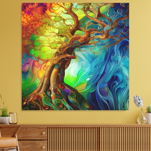 Bejeweled Tree of Life Canvas Afdruk (Insitu (Woonkamer))
