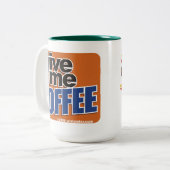 Bekabelde koffie 1 tweekleurige koffiemok (Voorkant links)