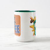 Bekabelde koffie 1 tweekleurige koffiemok (Center)