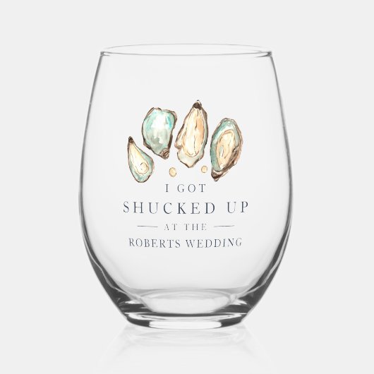 bekaf | Kust Oyster Wedding Favoriet Wijnglas Zonder Voet (Voorkant)