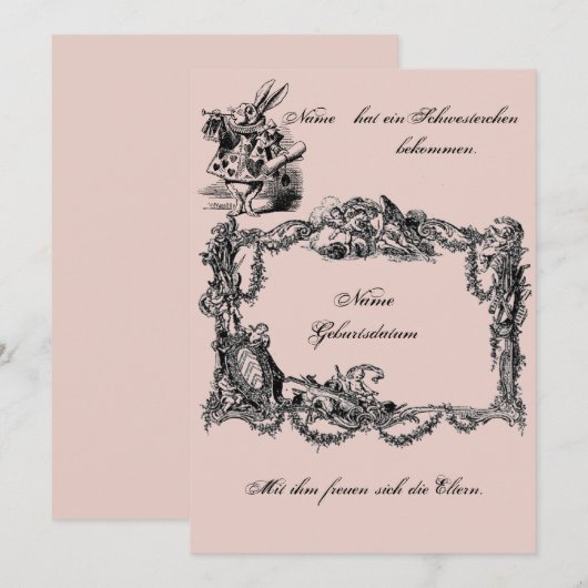 Bekanntgabe zur Geburt – Geburtskarte Kaart (Voorkant / Achterkant)