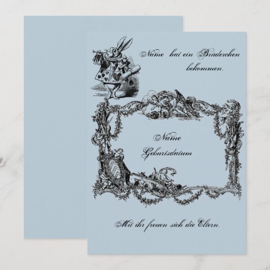 Bekanntgabe zur Geburt – Geburtskarte Kaart (Voorkant / Achterkant)