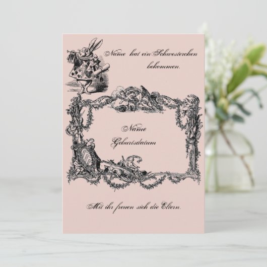 Bekanntgabe zur Geburt – Geburtskarte Kaart (Staand voorkant)