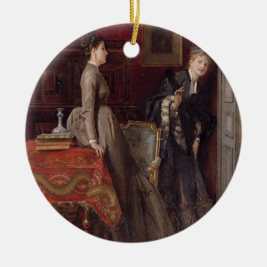 Bekeken (olie op het paneel) keramisch ornament (Voorkant)