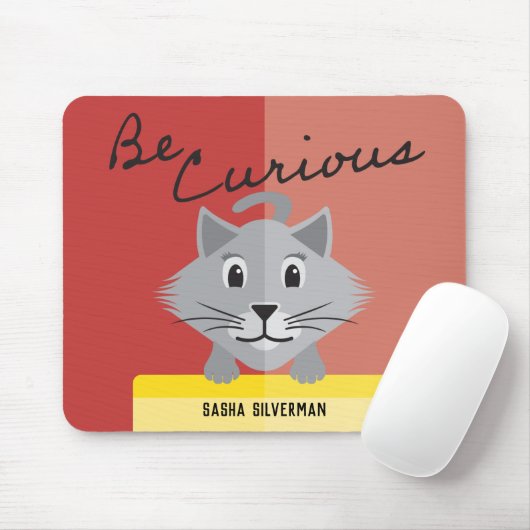 Beken grijs Perzisch Kat met moderne noot Muismat (Met muis)