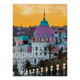 Bekend luxe hotel Hotel Negresco in Nice Frankrijk Perfect Poster
