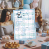 Bekend papa Best Cute Gray Beer Boy Shower Game Kaart