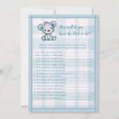 Bekend papa Best Cute Gray Beer Boy Shower Game Kaart (Voorkant)