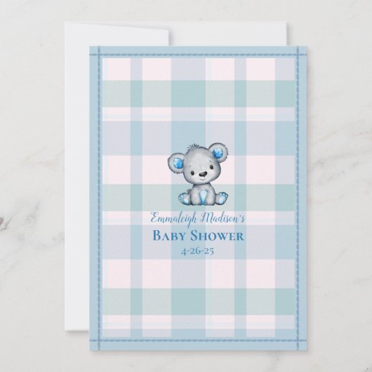 Bekend papa Best Cute Gray Beer Boy Shower Game Kaart (Achterkant)