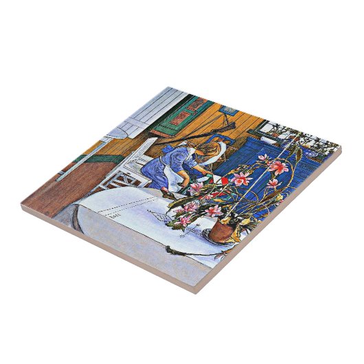 Bekend schilderij, Interieur met een cactus Tegeltje (Zijkant)