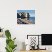 Bekend strand en klif Aval van Etretat Poster (Thuiskantoor)