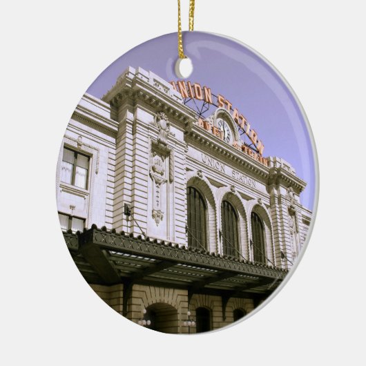 Bekend treinstation keramisch ornament (Links)