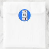 Bekende A1A-teken Ronde Sticker (Tas)
