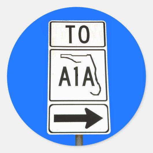 Bekende A1A-teken Ronde Sticker (Voorkant)