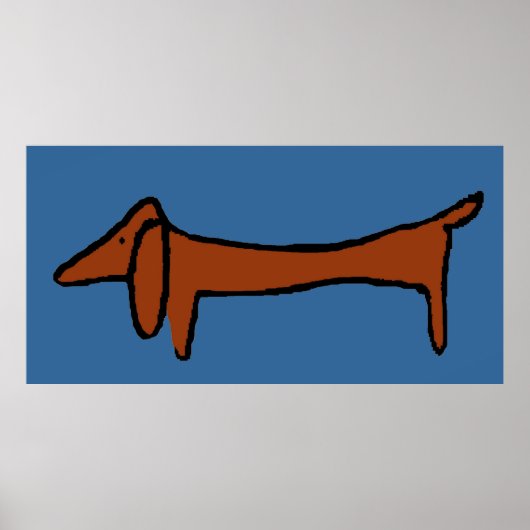 Bekende Abstracte bruine Dachshund Poster (Voorkant)