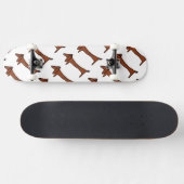 Bekende Abstracte Dachshund, bruin Persoonlijk Skateboard (Horizontaal)