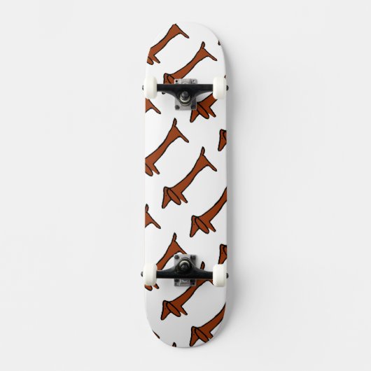 Bekende Abstracte Dachshund, bruin Persoonlijk Skateboard (Voorkant)