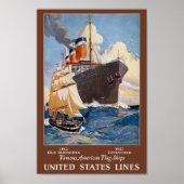 Bekende Amerikaanse vlag Vintage Poster 1927 (Voorkant)