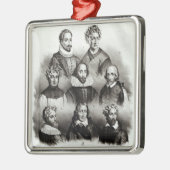 Bekende auteurs, 1833 metalen ornament (Links)