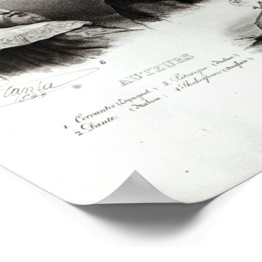 Bekende auteurs, 1833 poster (Hoek)