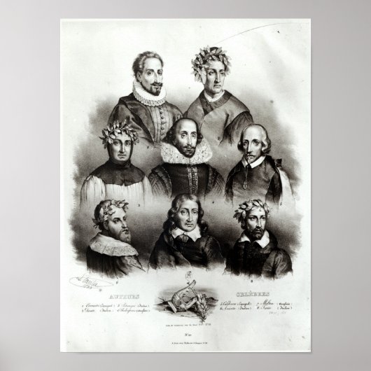 Bekende auteurs, 1833 poster (Voorkant)