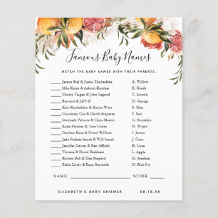 Bekende Babynamen Baby Shower Spel