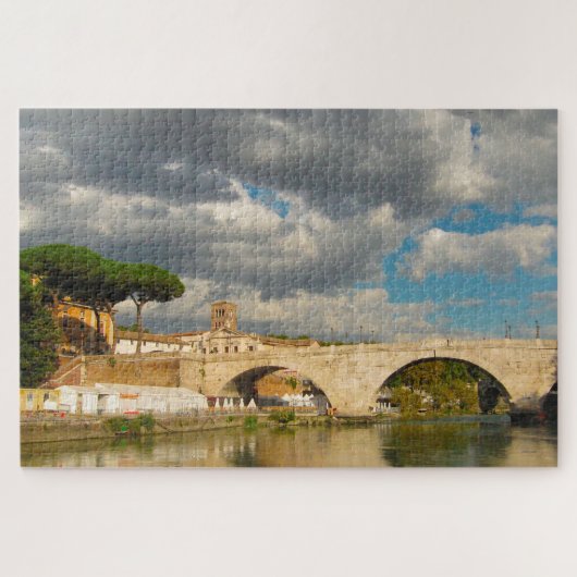 Bekende bruggen op de Tiber Rome. Legpuzzel (Horizontaal)