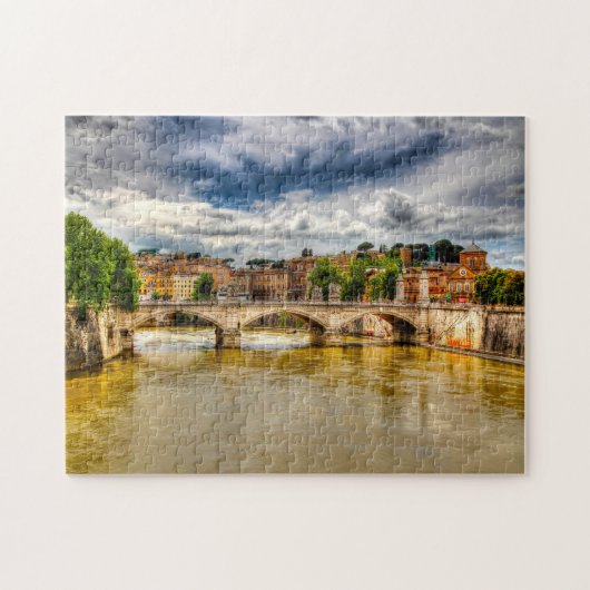 Bekende bruggen op de Tiber Rome. Legpuzzel (Horizontaal)