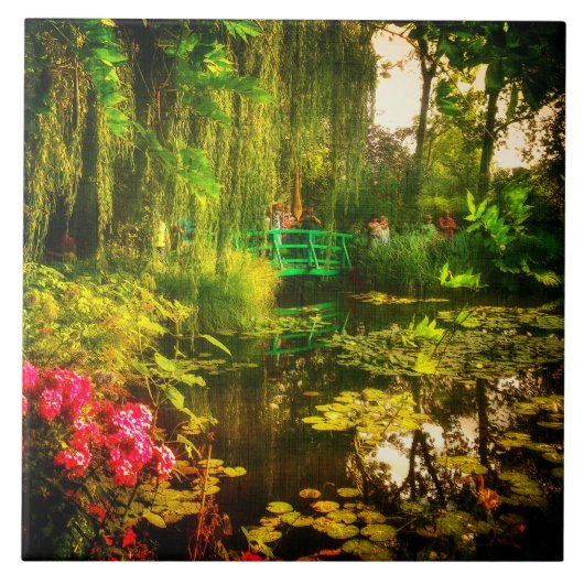 Bekende Claude Monet Giverny Pond Lilies Tegeltje (Voorkant)