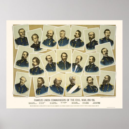 Bekende commandanten van de Unie 1884 Poster (Voorkant)