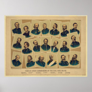 Bekende commandanten van de Unie uit de burgeroorl Poster