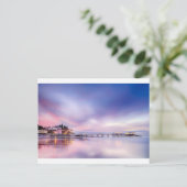 Bekende Cromer pier in Norfolk England met roze su Briefkaart (Staand voorkant)
