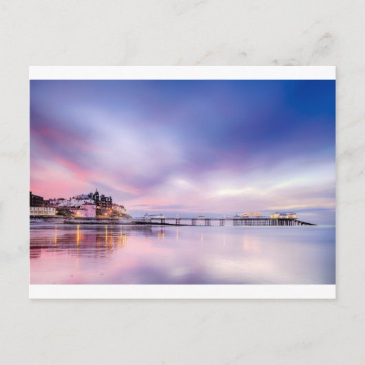 Bekende Cromer pier in Norfolk England met roze su Briefkaart (Voorkant)