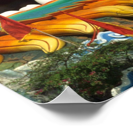 Bekende draak in Haw Par Villa in Singapore-Azië Poster (Hoek)