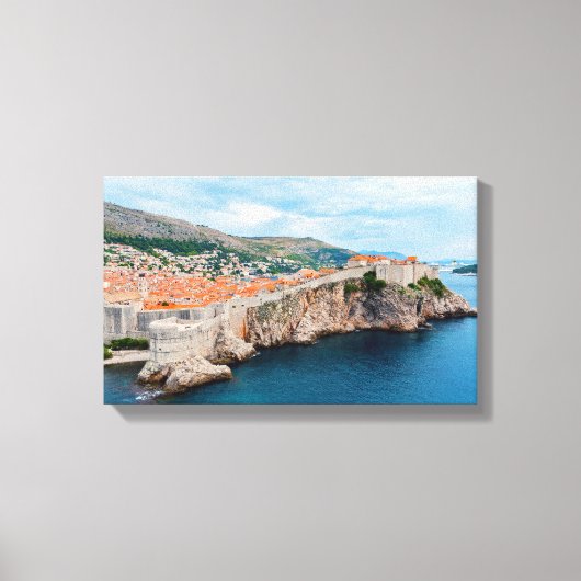 Bekende Dubrovnik - Oude dakpannen en muren - Kroa Canvas Afdruk (Voorkant)