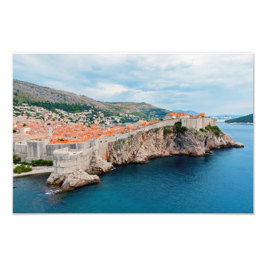 Bekende Dubrovnik - Oude dakpannen en muren - Kroa Foto Afdruk (Voorkant)