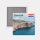 Bekende Dubrovnik - Oude dakpannen en muren - Kroa Magneet (Voorkant / Achterkant)