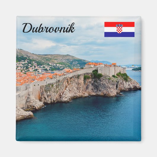 Bekende Dubrovnik - Oude dakpannen en muren - Kroa Magneet (Voorkant)